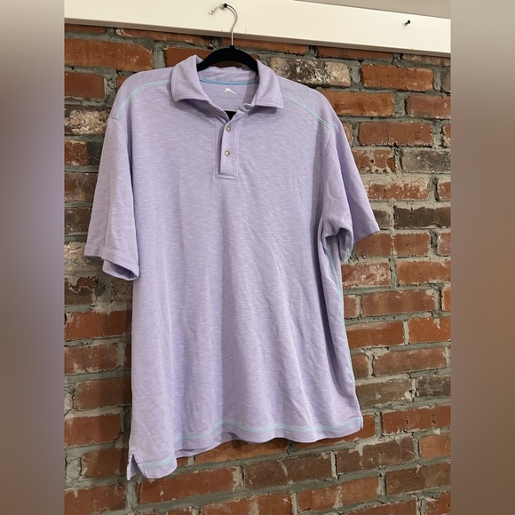 Tommy Bahama Lavender Polo Shirt Size L - Picture 2 of 7